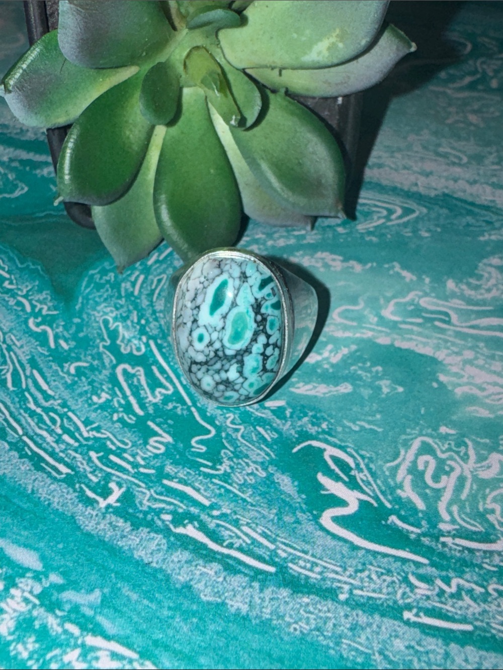 Dendritic Opal Silver Ring